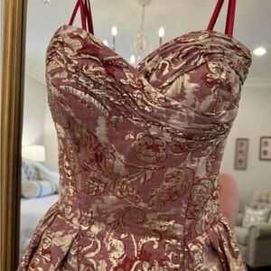 Elegant Floral Strapless Dress